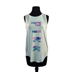 Victorias Secret PINK Mesh Racerback Tank Sz Small Super Soft Tropical Print